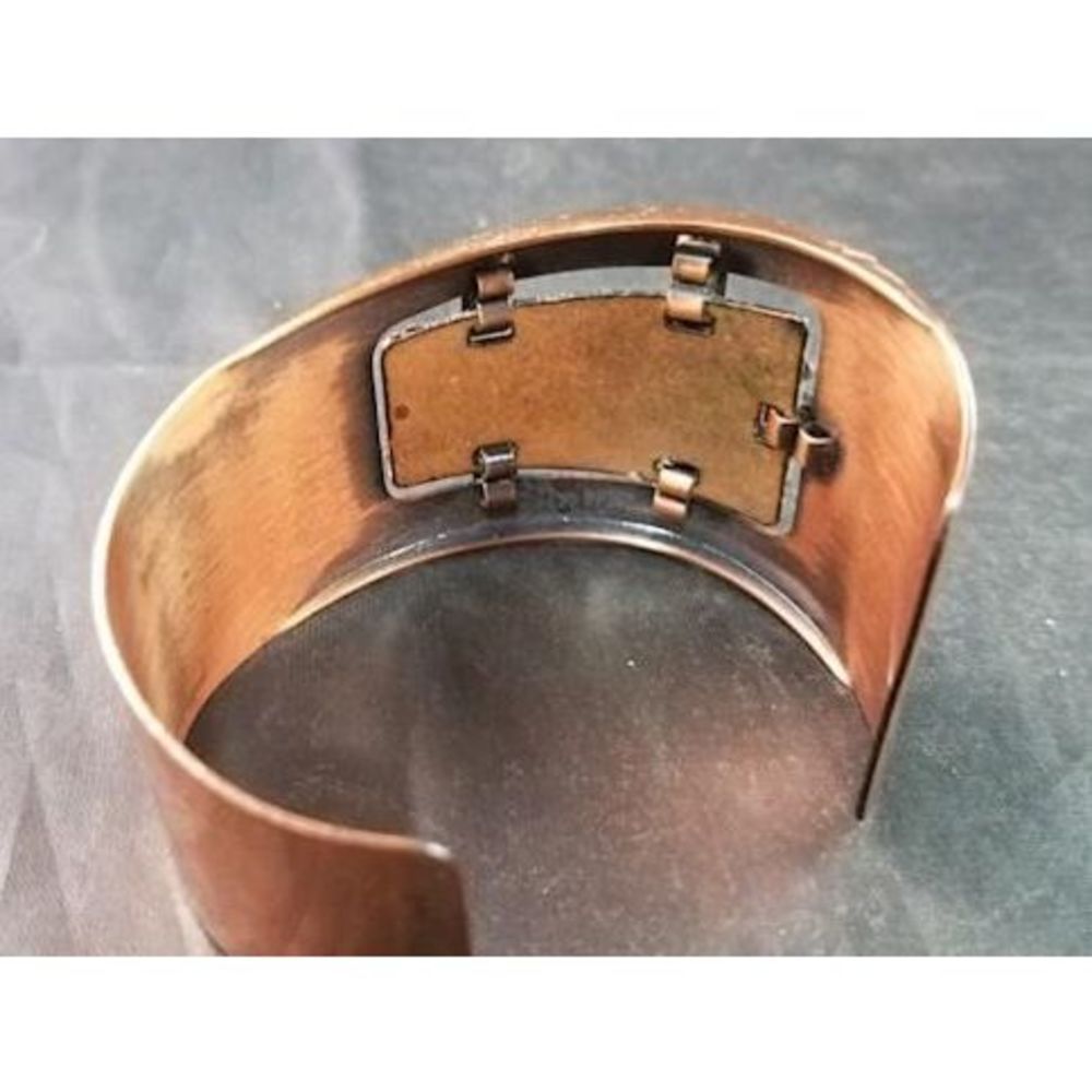Mid Century Modern Abstract Copper Cuff - Picture 3 of 4